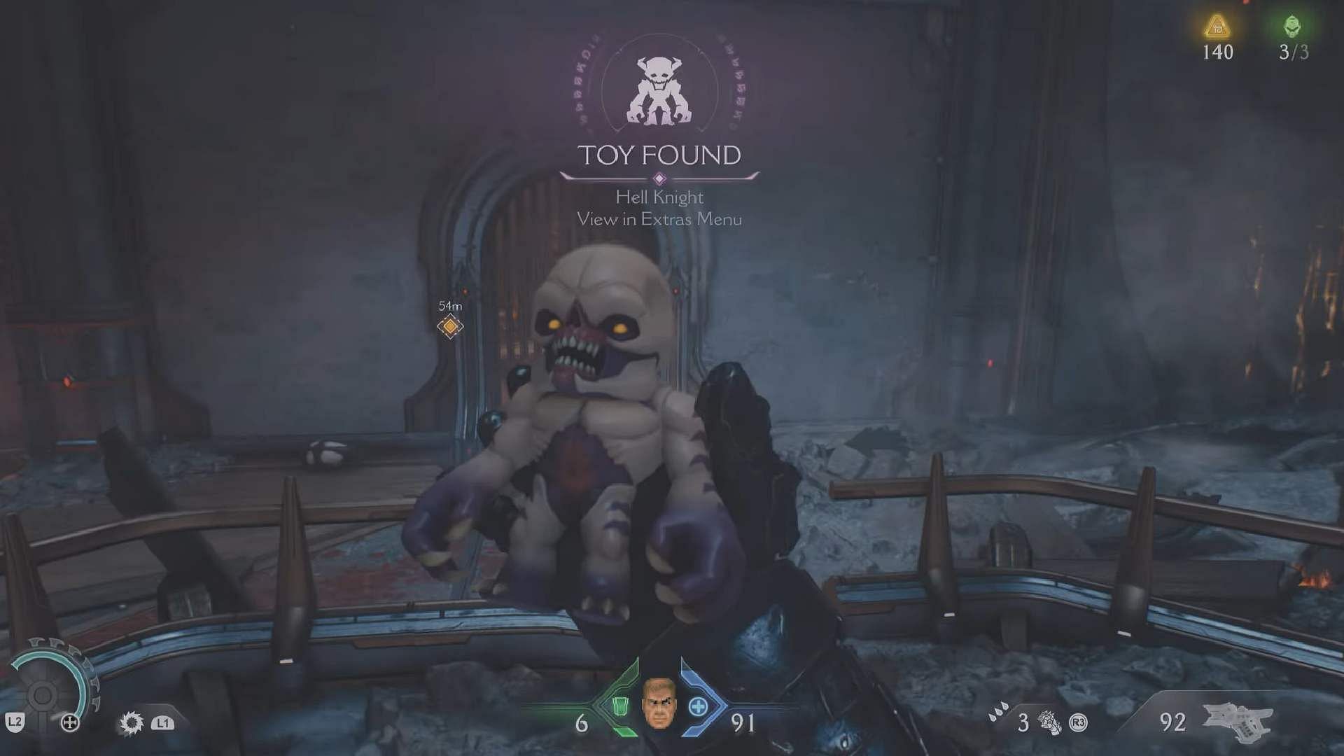 Getting a collectible toy from one of the secrets inside the Sentinel Barracks (Image via Sportskeeda Gaming/Bethesda Softworks)